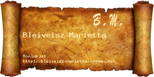Bleiveisz Marietta névjegykártya